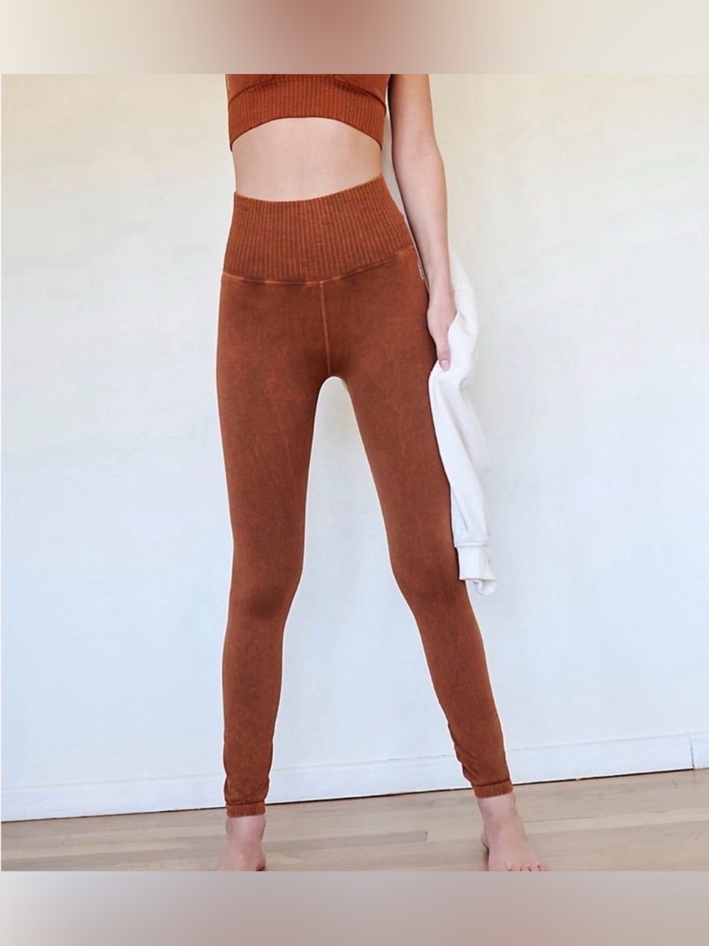Free People Movement Good Karma Leggings Pants Toasted Coconut Brown Women XS S